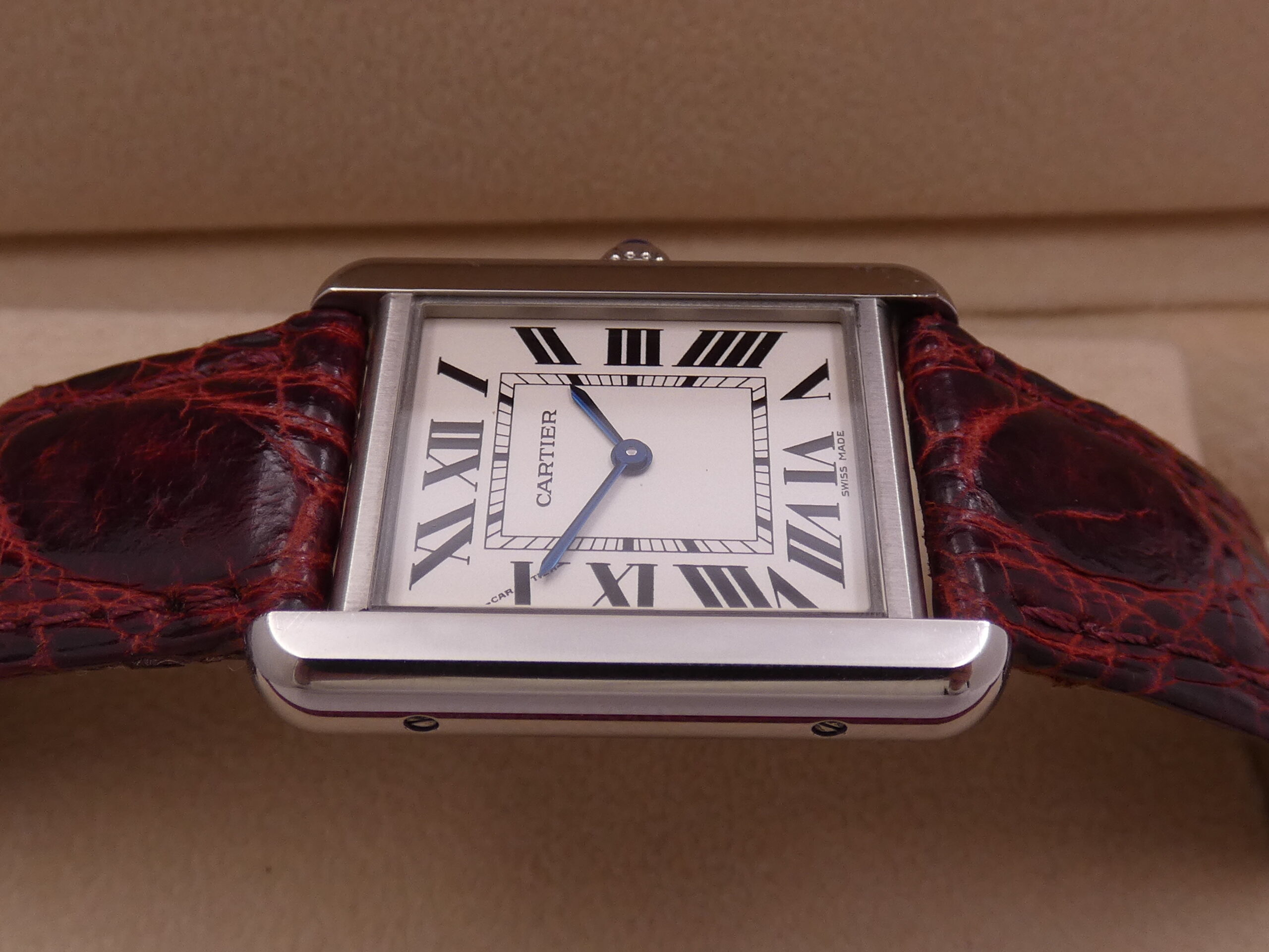 Cartier Tank Solo 3170 - W5200005 For Ladies Cinturino Originale In Pelle Acciaio - immagine 10
