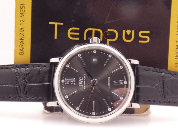 IWC Portofino Automatic 37mm IW4581 DIAMONDS DIAL With PAPERS Anno 2017 SANTONI STRAP Acciaio IW458102