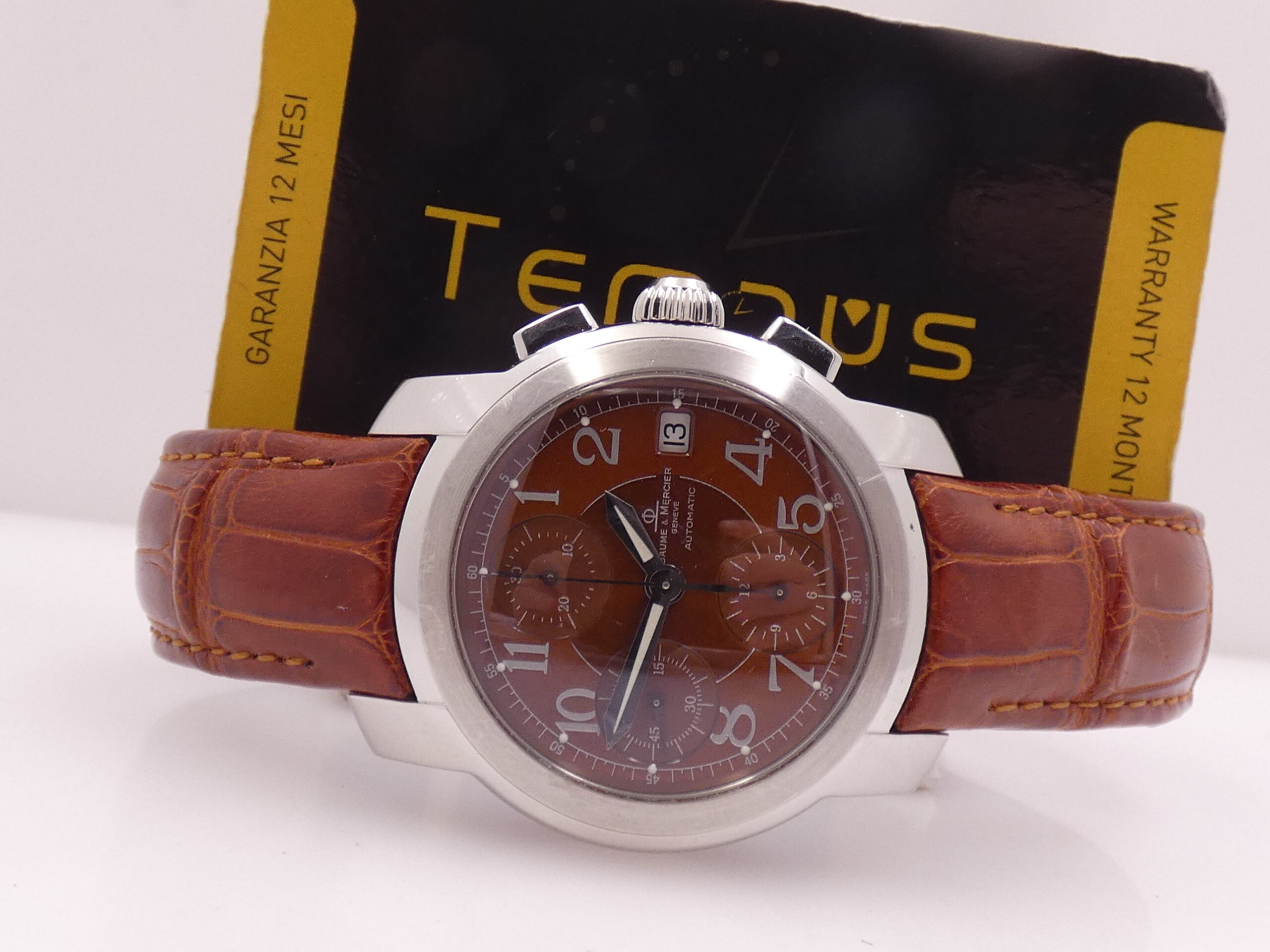 Cronografo Baume & Mercier Capeland BRONZE DIAL WITH BOX Automatico Acciaio Anno 2000's MV045216 - immagine 2