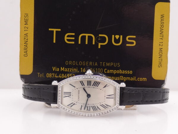 Cartier Tonneau Lady 2711 Oro Bianco 18Kt FACTORY DIAMOND BEZEL BOX&PAPERS Anno 2013 Carica Manuale WE400131