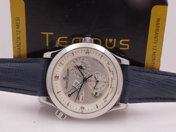 Jaeger-LeCoultre Master Geographic GMT World Timer Power Reserve Q1508420 Rotore in Oro 22kt BOX&PAPERS Anno 2009 Automatico Acciaio 147.8.57.S