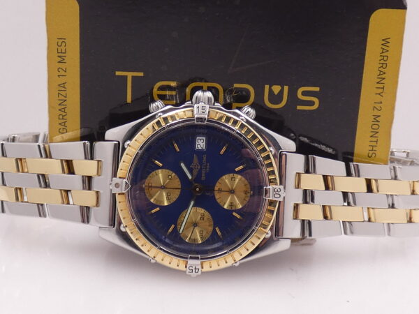 Cronografo Breitling Chronomat D13047 Blue Dial Acciaio & Oro 18Kt JUST SERVICED Automatico 81950