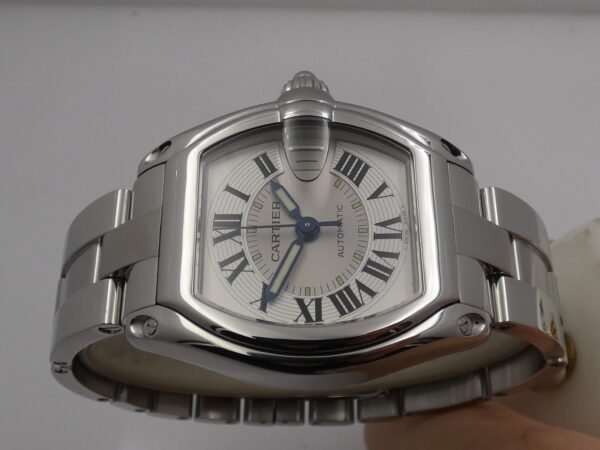 Cartier Roadster 2510 Argentè Dial Automatic Date Acciaio Braccialato Anni 2000's W62025V3