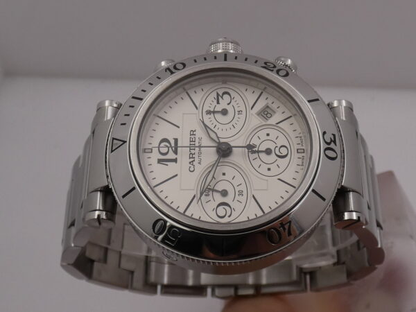 Cronografo Cartier Pasha Seatimer 2995 BOX PAPERS & STICKERS Anno 2011 Automatico Acciaio Braccialato W31089M7