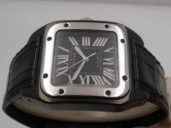 Cartier Santos 100 2878 BOX&PAPERS Anno 2010 Automatico Black PVD & Acciaio W2020008