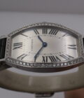 Cartier Tonneau Lady 2711 Oro Bianco 18Kt FACTORY DIAMOND BEZEL BOX&PAPERS Anno 2013 Carica Manuale WE400131