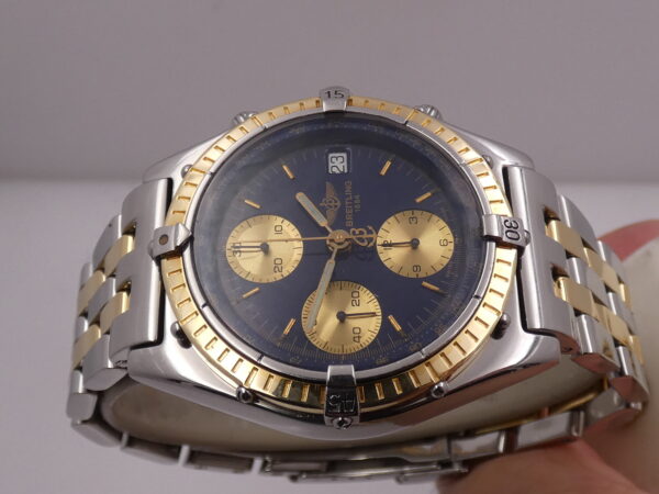 Cronografo Breitling Chronomat D13047 Blue Dial Acciaio & Oro 18Kt JUST SERVICED Automatico 81950