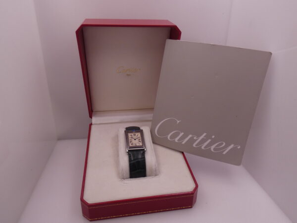 Cartier Tank Basculante 2390 TOP CONDITION BOX&PAPERS Anno 2001 Carica Manuale Calibro Frédéric Piguet Acciaio W1011358