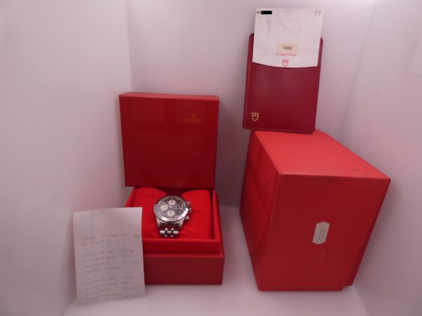 Cronografo Tudor Prince Date 79280P BOX&PAPERS Anno 2003 Automatico Acciaio Braccialato