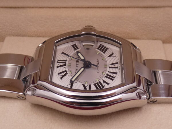 Cartier Roadster 2510 Argentè Dial Automatic Date Acciaio Braccialato Anni 2000's W62025V3