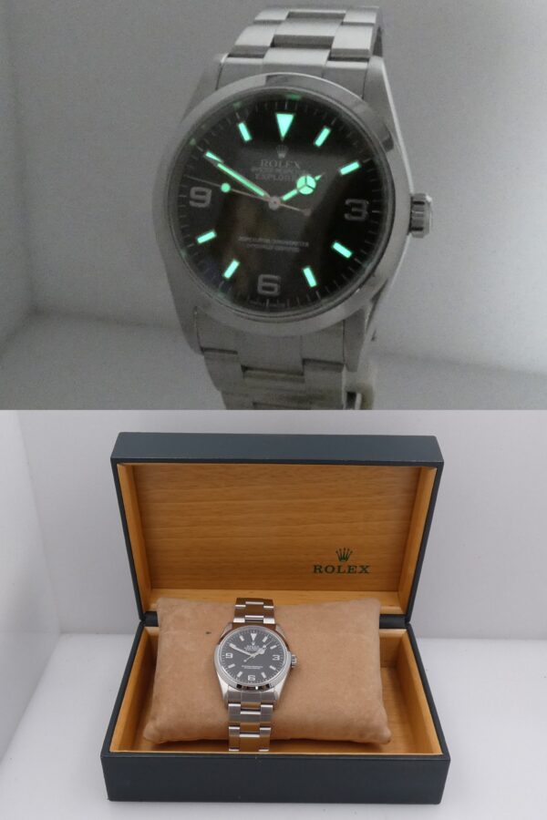 Rolex Explorer I 114270 SEL Anno 2001 NO HOLES With BOX Automatico Braccialato Acciaio