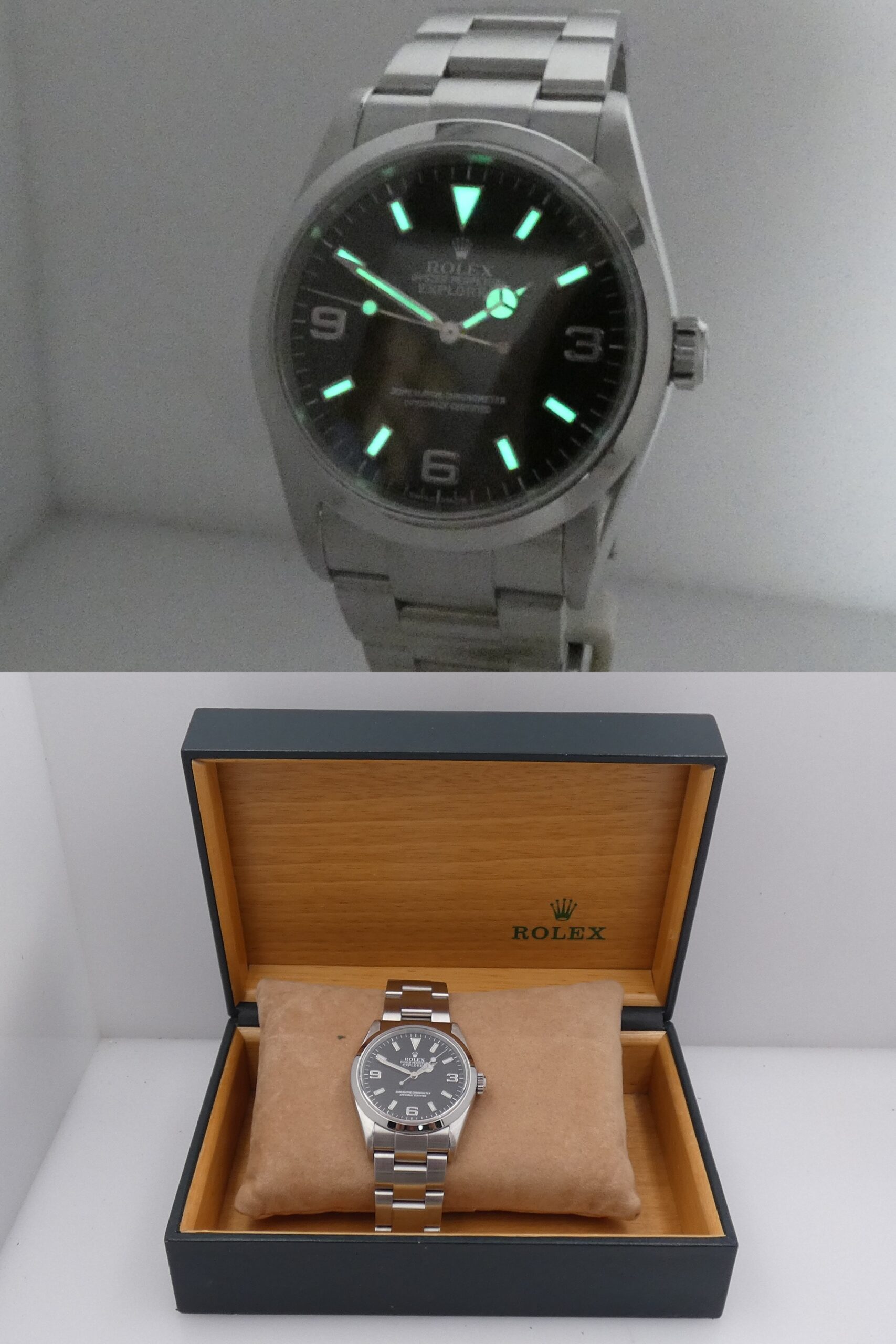 Rolex Explorer I 114270 SEL Anno 2001 NO HOLES With BOX Automatico Braccialato Acciaio - immagine 12