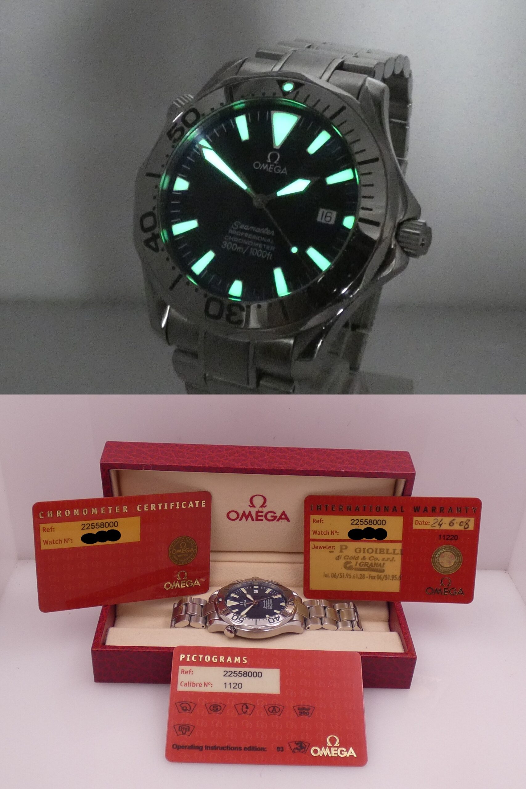 Omega Seamaster Diver 300 M Professional 2255.88.00 WITH PAPERS Anno 2008 Automatico Acciaio 168.1640 - immagine 11