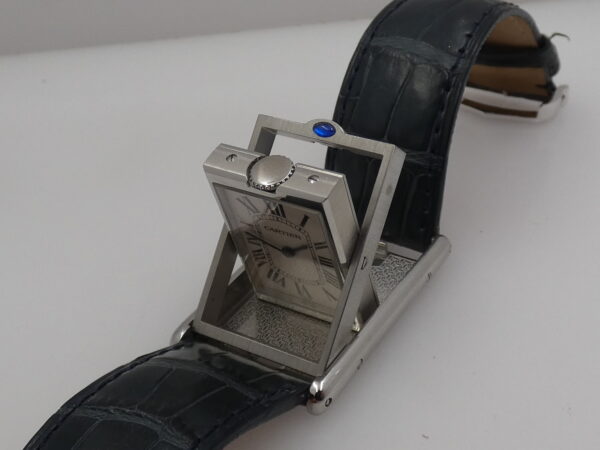 Cartier Tank Basculante 2390 TOP CONDITION BOX&PAPERS Anno 2001 Carica Manuale Calibro Frédéric Piguet Acciaio W1011358