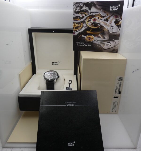 Cronografo Montblanc Timewalker 116096 TOP CONDITION BOX PAPERS & STICKERS Automatico Lunetta Ceramica Acciaio