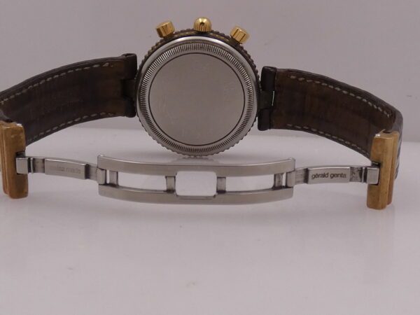 Cronogafo Gérald Genta Gefica Day Date G2989.7 RED DIAL Automatico Bronzo & Acciaio Anni 90's