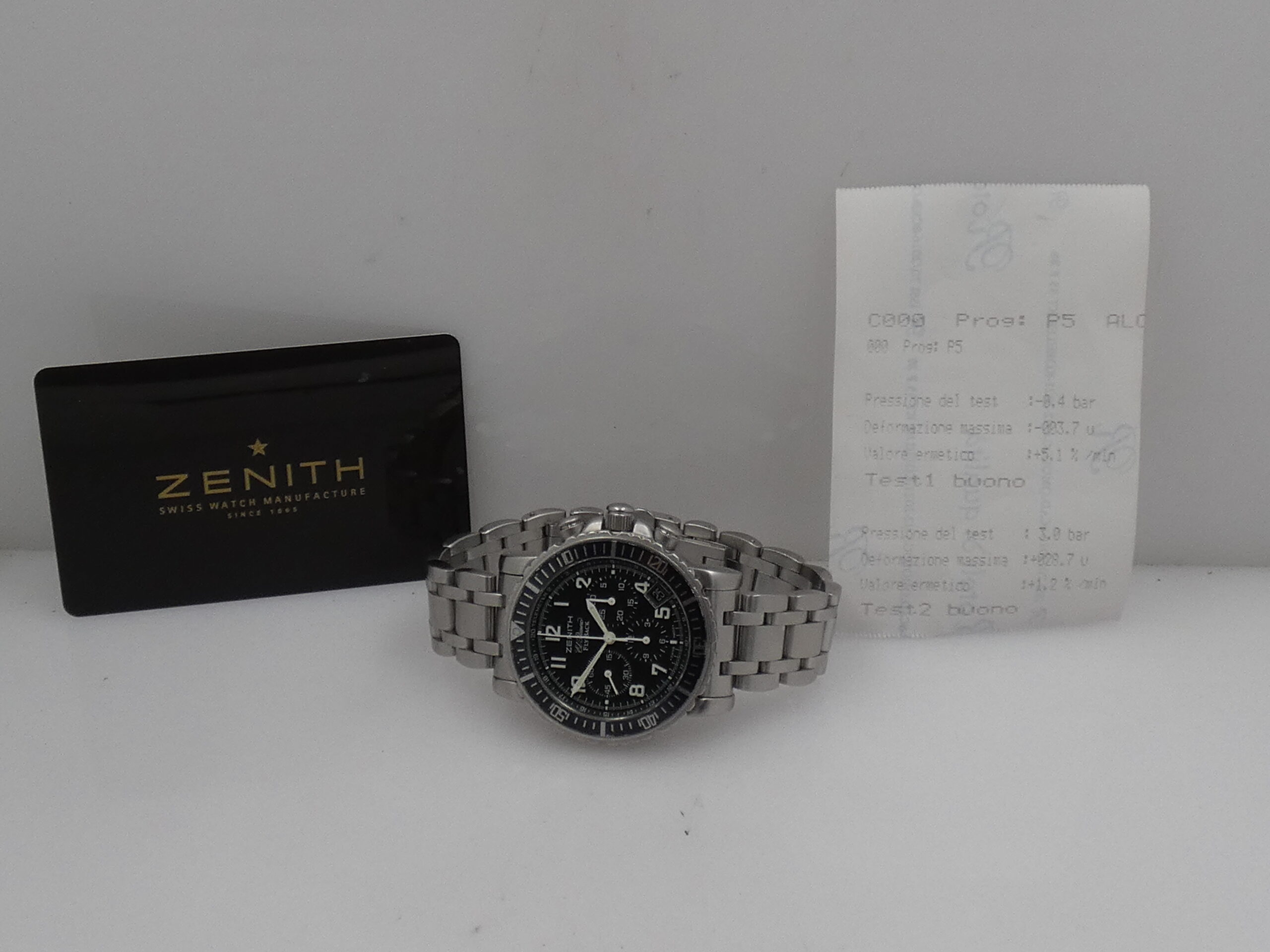 Cronografo Zenith El Primero Rainbow Fly-Back WITH PAPERS Anni 2003 Automatico Acciaio 02.0470.405 - immagine 12