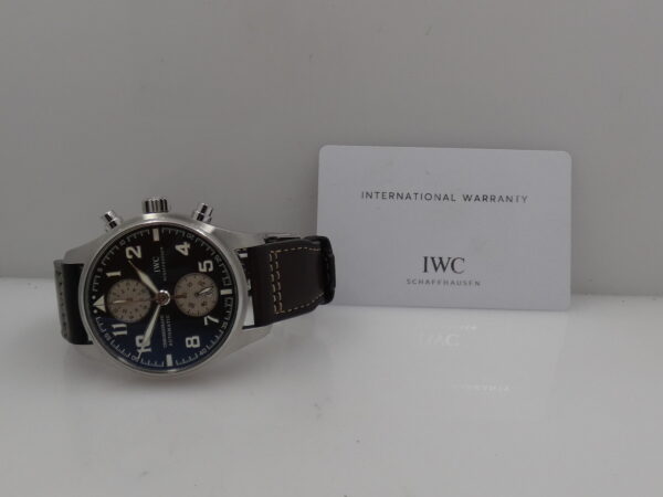 Cronografo IWC Pilot Spitfire Antoine De Saint Exupéry Flyback IW3878 With PAPERS Brown Dial Automatico SPECIAL EDITION Acciaio