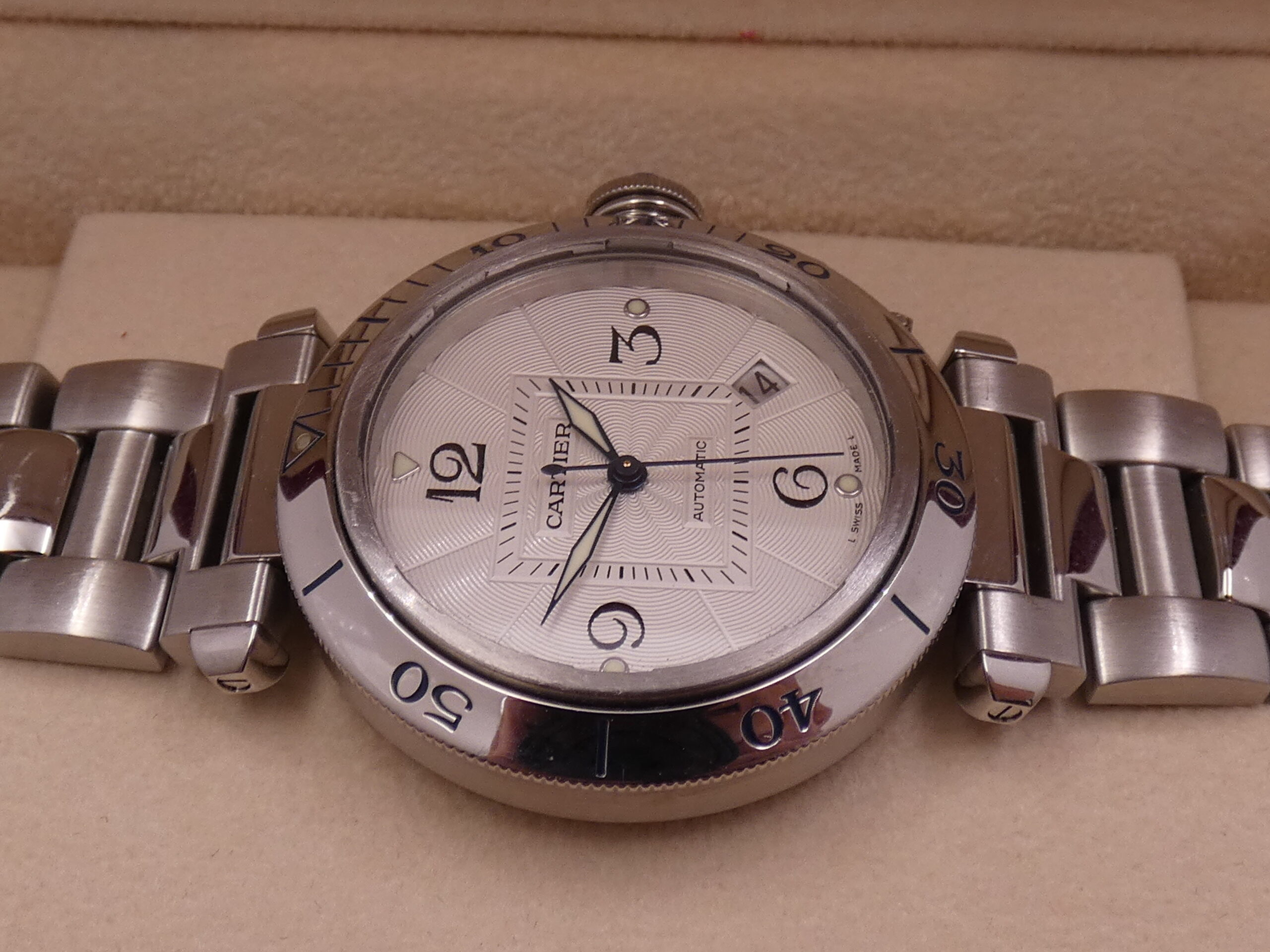 Cartier Pasha de Cartier 2379 38mm Automatic Date Anni 2000's Acciaio Braccialato W31040H3 - immagine 12