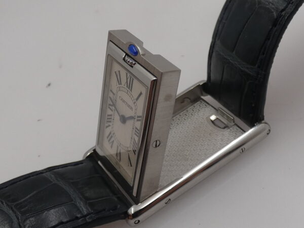 Cartier Tank Basculante 2390 TOP CONDITION BOX&PAPERS Anno 2001 Carica Manuale Calibro Frédéric Piguet Acciaio W1011358
