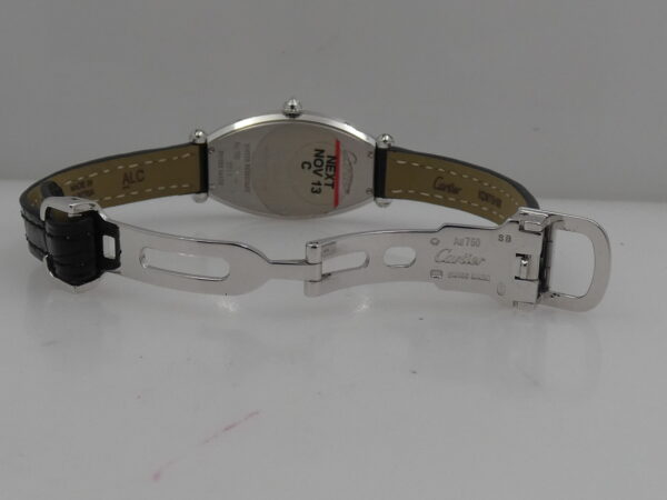 Cartier Tonneau Lady 2711 Oro Bianco 18Kt FACTORY DIAMOND BEZEL BOX&PAPERS Anno 2013 Carica Manuale WE400131