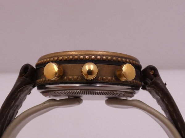 Cronogafo Gérald Genta Gefica Day Date G2989.7 RED DIAL Automatico Bronzo & Acciaio Anni 90's