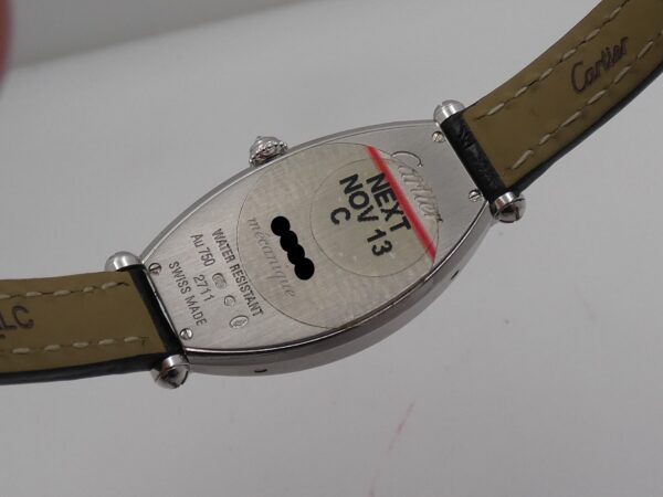 Cartier Tonneau Lady 2711 Oro Bianco 18Kt FACTORY DIAMOND BEZEL BOX&PAPERS Anno 2013 Carica Manuale WE400131