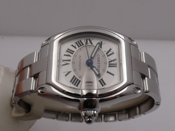 Cartier Roadster 2510 Argentè Dial Automatic Date Acciaio Braccialato Anni 2000's W62025V3