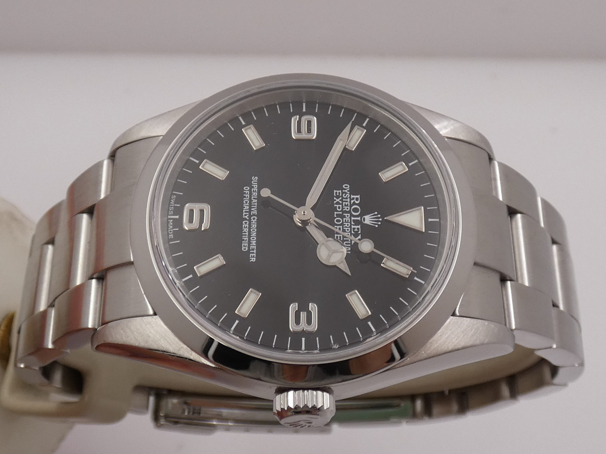 Rolex Explorer I 114270 SEL Anno 2001 NO HOLES With BOX Automatico Braccialato Acciaio - immagine 4