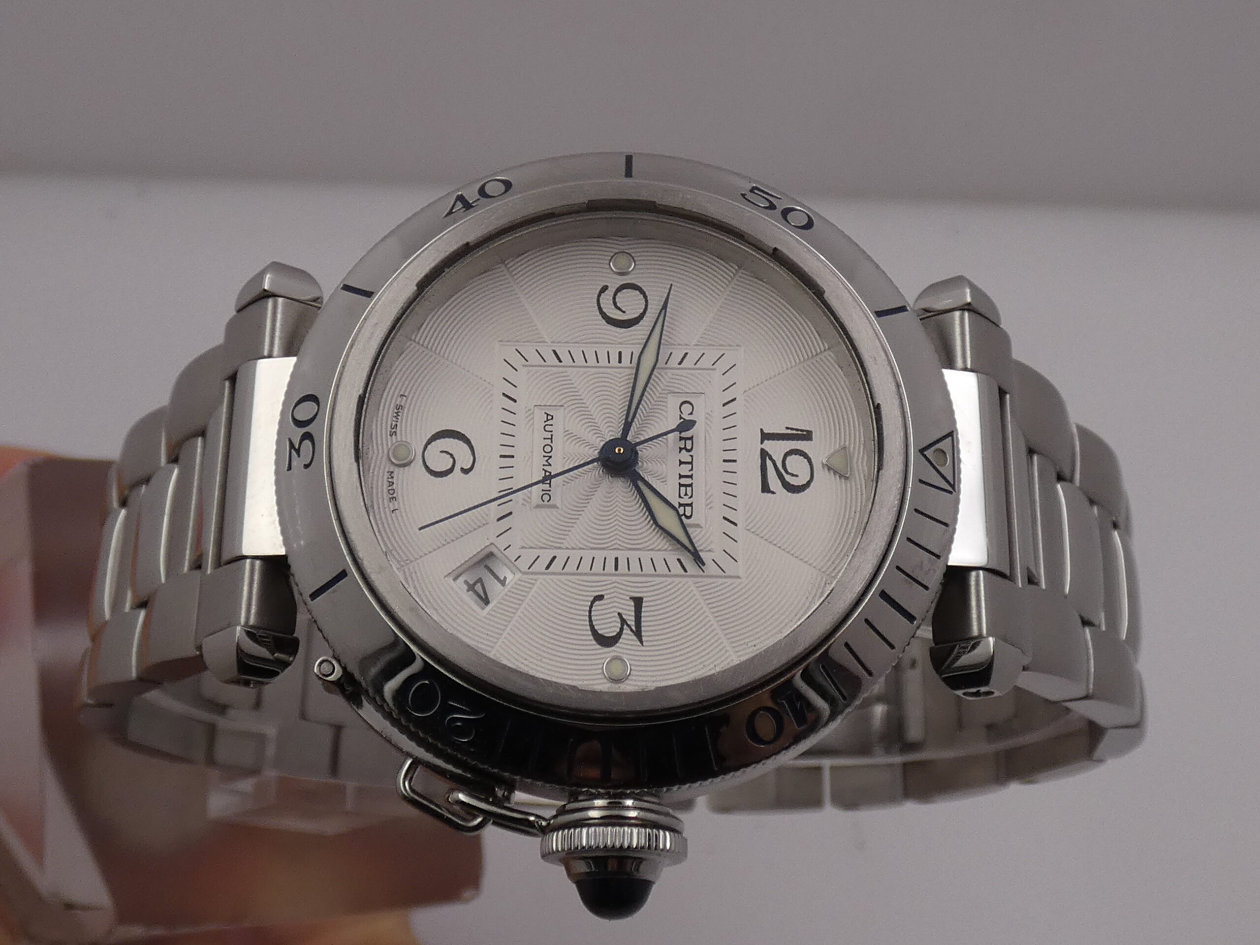 Cartier Pasha de Cartier 2379 38mm Automatic Date Anni 2000's Acciaio Braccialato W31040H3 - immagine 3