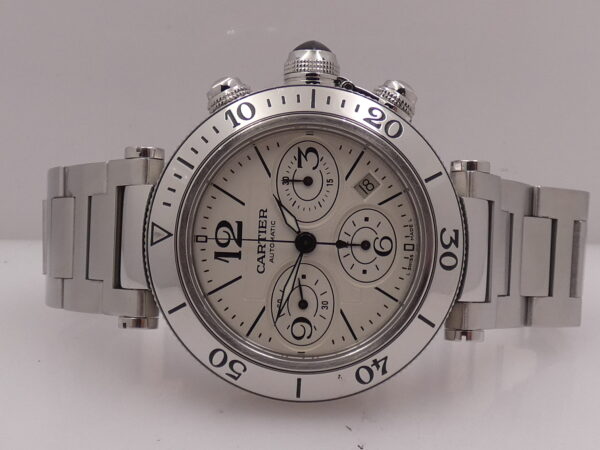 Cronografo Cartier Pasha Seatimer 2995 BOX PAPERS & STICKERS Anno 2011 Automatico Acciaio Braccialato W31089M7