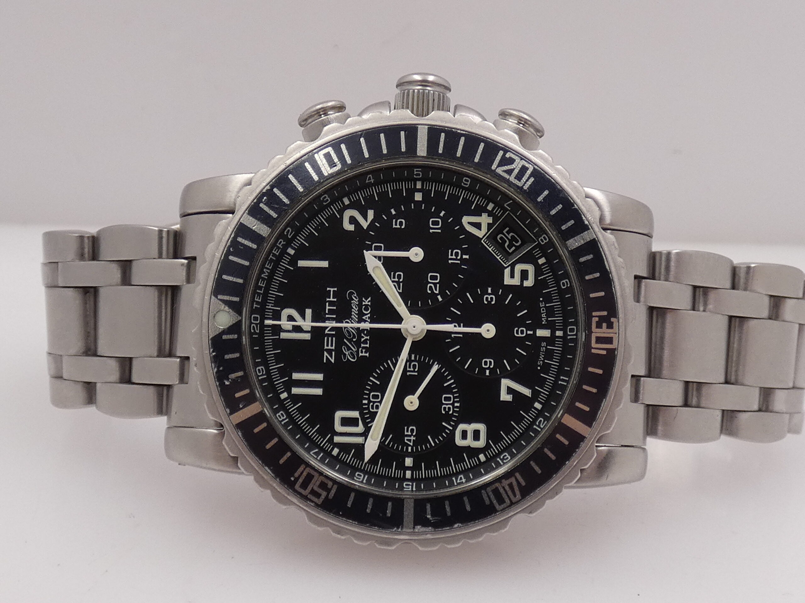 Cronografo Zenith El Primero Rainbow Fly-Back WITH PAPERS Anni 2003 Automatico Acciaio 02.0470.405 - immagine 4