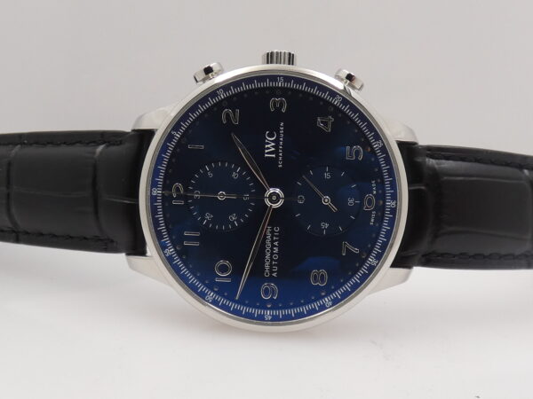 Cronografo IWC Portuguese BLUE DIAL 3716 TOP CONDITION WITH PAPERS Anno 2021 Automatico Acciaio