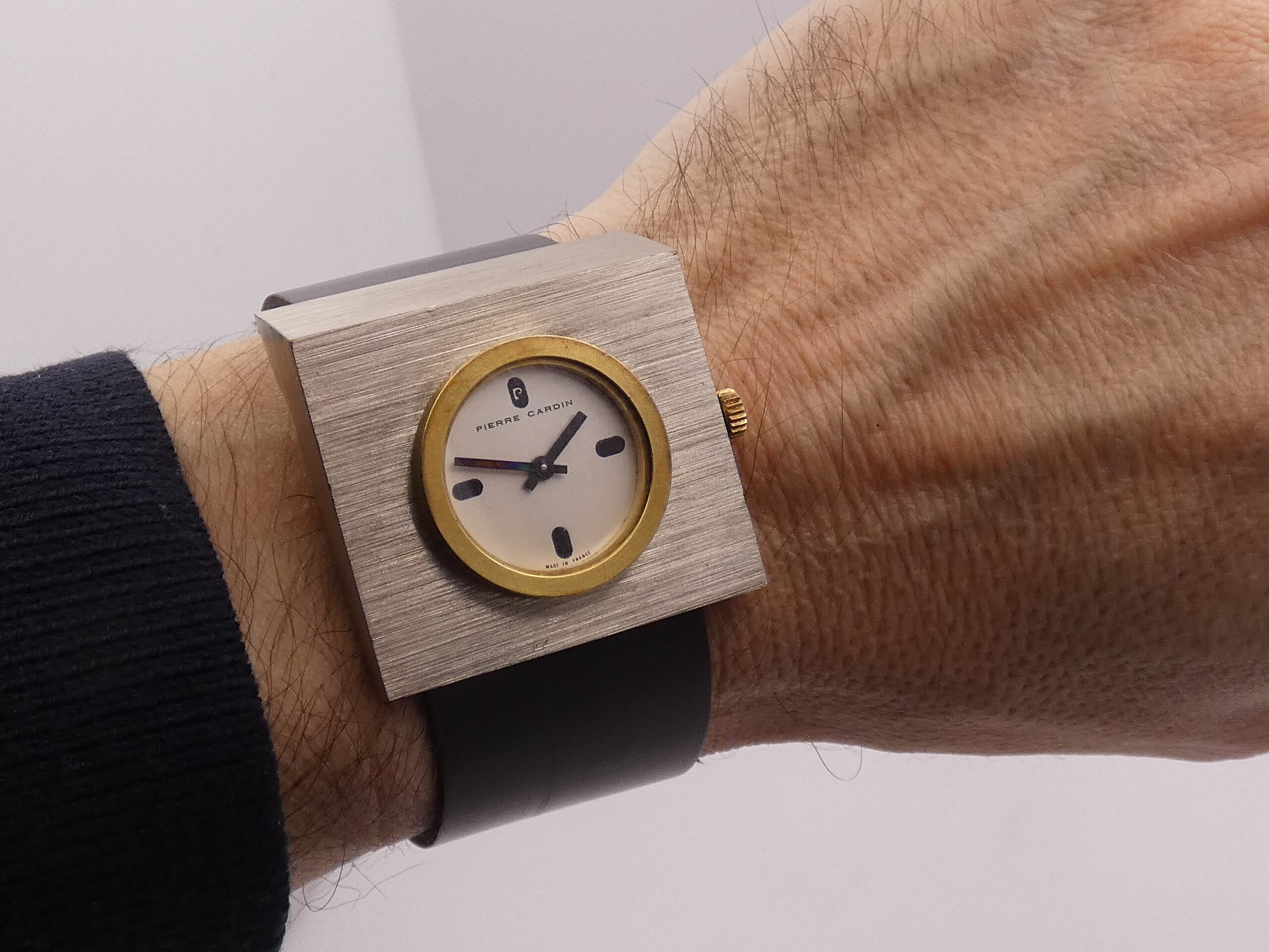 Pierre Cardin Espace PC 11 Jumbo by Jaeger LeColtre 18Kt G.F. Bezel Anni 70's Carica Manuale Vintage - immagine 4