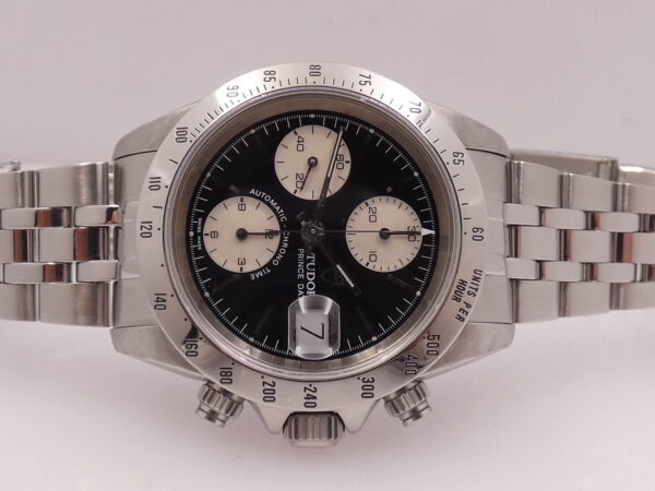Cronografo Tudor Prince Date 79280P BOX&PAPERS Anno 2003 Automatico Acciaio Braccialato