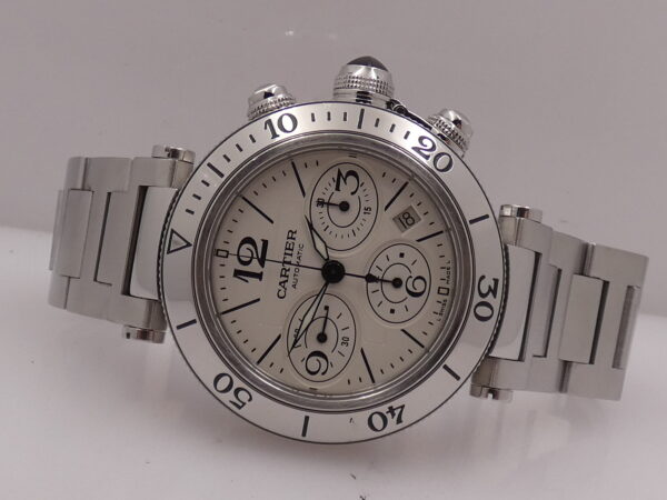 Cronografo Cartier Pasha Seatimer 2995 BOX PAPERS & STICKERS Anno 2011 Automatico Acciaio Braccialato W31089M7