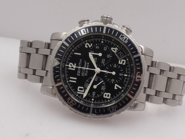 Cronografo Zenith El Primero Rainbow Fly-Back WITH PAPERS Anni 2003 Automatico Acciaio 02.0470.405