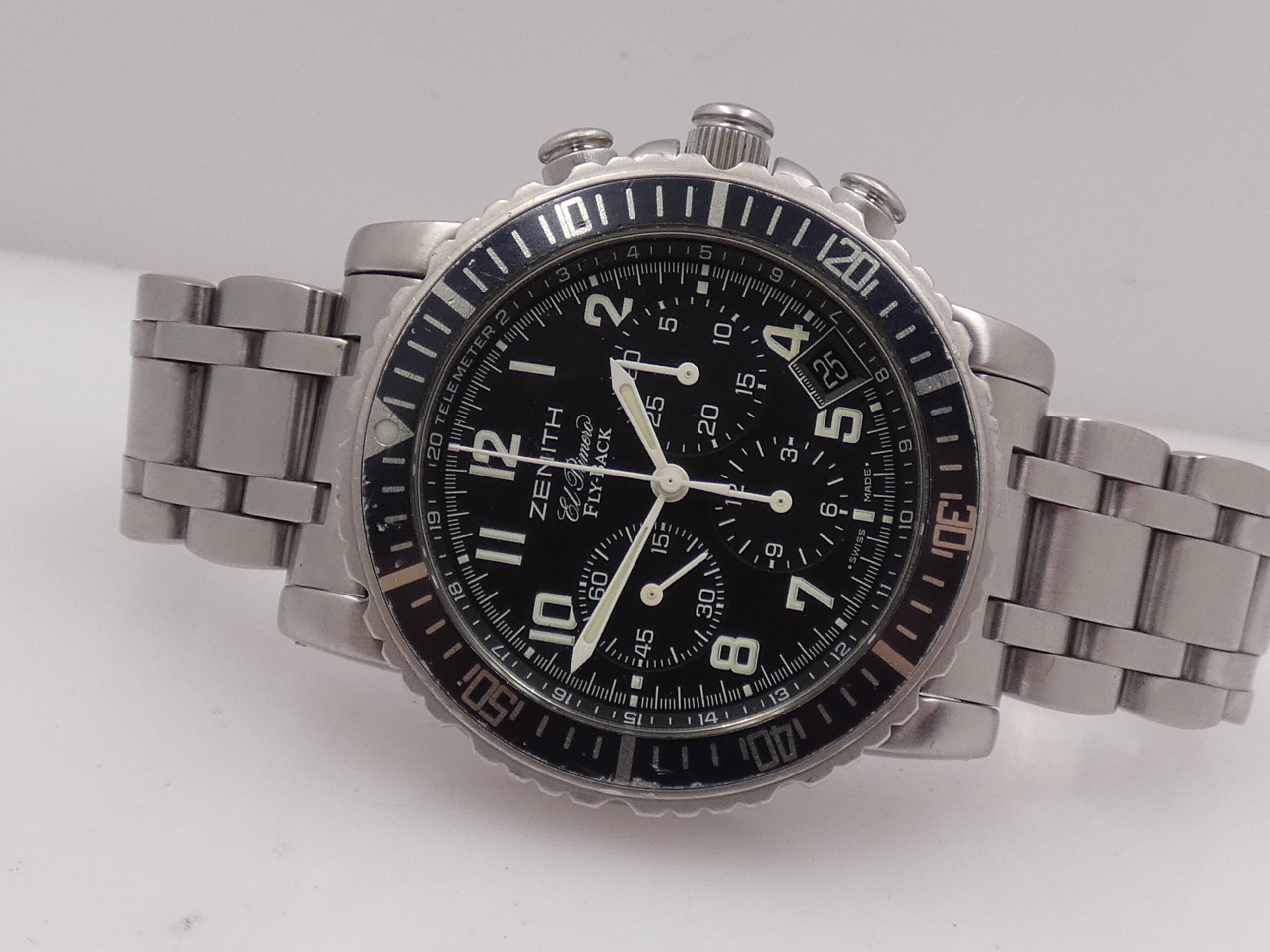 Cronografo Zenith El Primero Rainbow Fly-Back WITH PAPERS Anni 2003 Automatico Acciaio 02.0470.405 - immagine 5