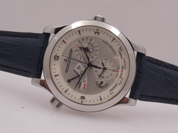 Jaeger-LeCoultre Master Geographic GMT World Timer Power Reserve Q1508420 Rotore in Oro 22kt BOX&PAPERS Anno 2009 Automatico Acciaio 147.8.57.S