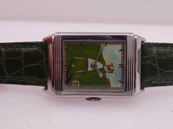 Jaeger-LeCoultre Reverso Smalto Cloisonnè Dial ANNI 40's Manuale Calibro Tavannes 064 Acciaio Vintage