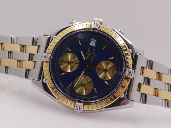 Cronografo Breitling Chronomat D13047 Blue Dial Acciaio & Oro 18Kt JUST SERVICED Automatico 81950