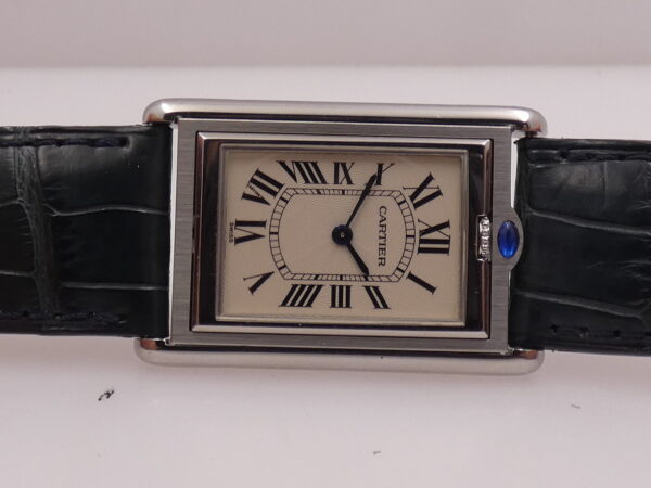 Cartier Tank Basculante 2390 TOP CONDITION BOX&PAPERS Anno 2001 Carica Manuale Calibro Frédéric Piguet Acciaio W1011358