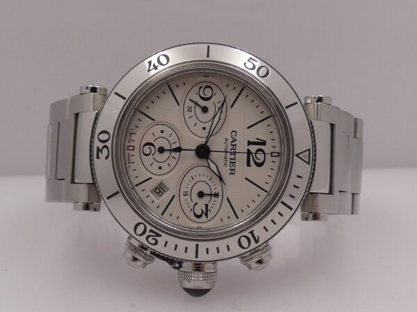 Cronografo Cartier Pasha Seatimer 2995 BOX PAPERS & STICKERS Anno 2011 Automatico Acciaio Braccialato W31089M7
