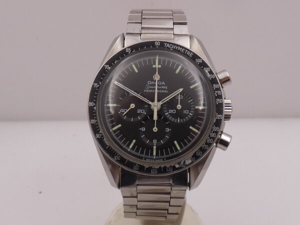 Cronografo Omega Speedmaster Professional Moonwatch 145.022-69 With PAPERS Anno 1971 With RARE ELASTIC BRACELET 1039/516 MISPRINT 220 Bezel