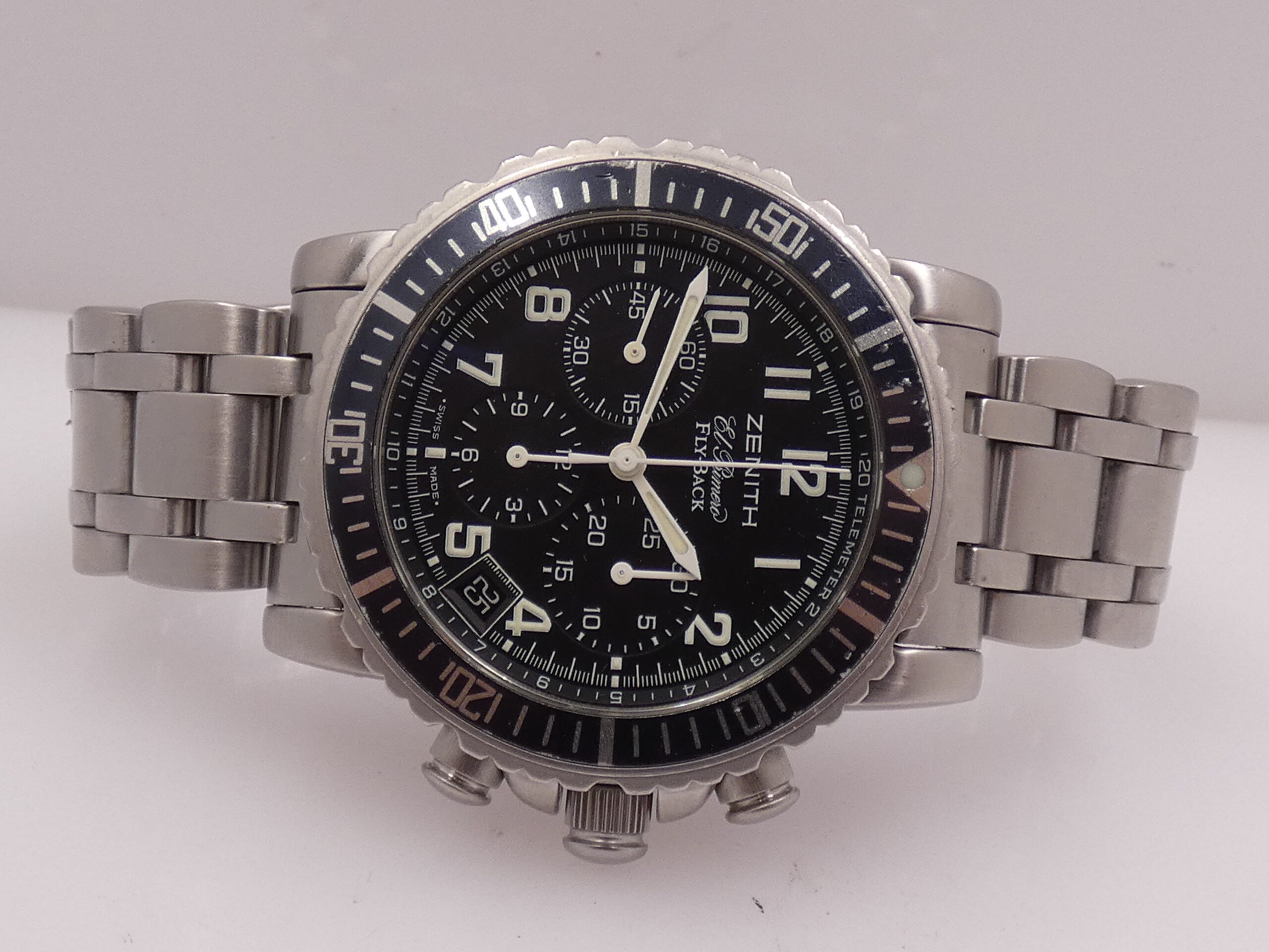 Cronografo Zenith El Primero Rainbow Fly-Back WITH PAPERS Anni 2003 Automatico Acciaio 02.0470.405 - immagine 6