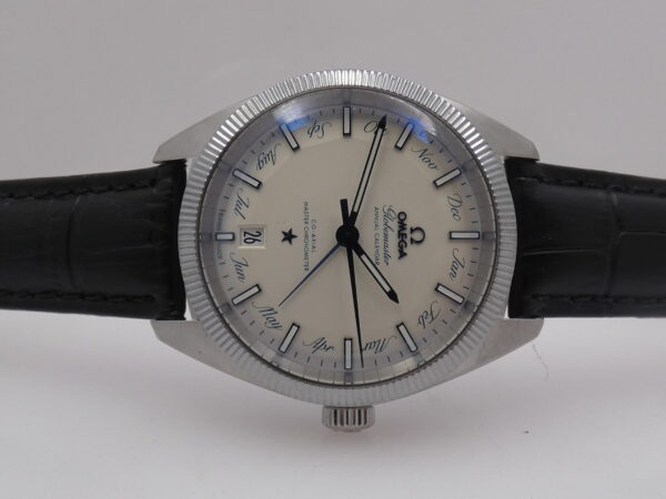 Omega Globemaster Constellation Annual Calendar Cronometro Co-Axial BOX&PAPERS Anno 2011 "Pie Pan" Dial Automatico Acciaio 130.33.41.22.02.001