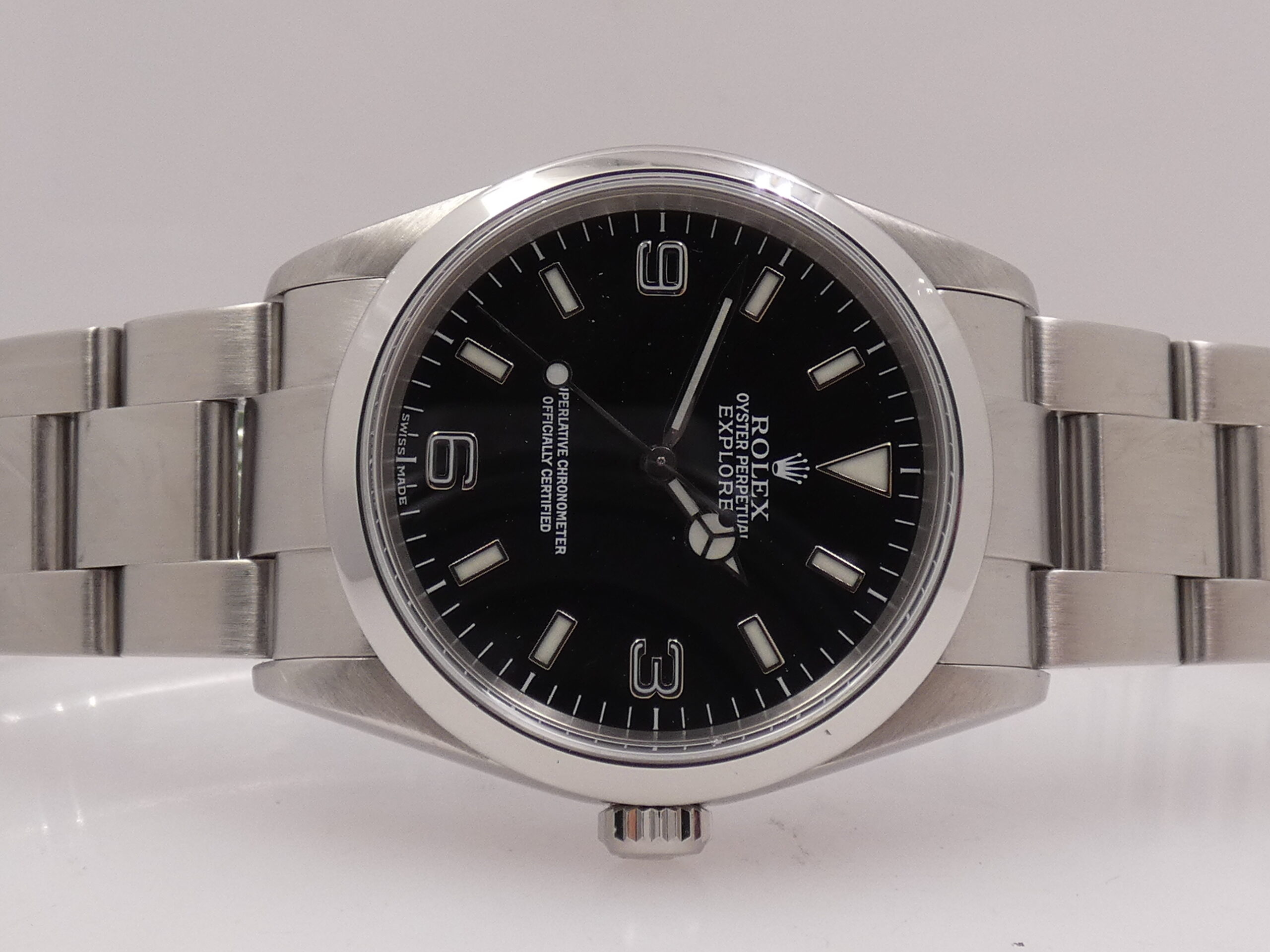 Rolex Explorer I 114270 SEL Anno 2001 NO HOLES With BOX Automatico Braccialato Acciaio - immagine 7