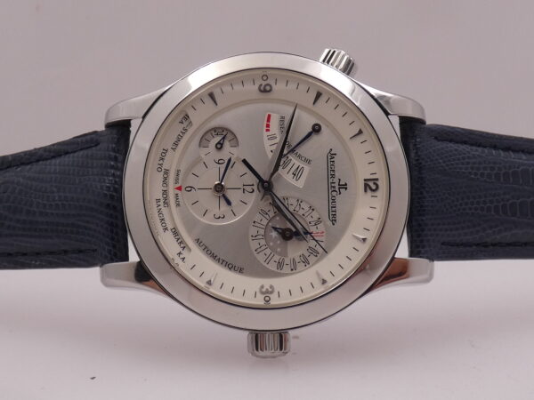 Jaeger-LeCoultre Master Geographic GMT World Timer Power Reserve Q1508420 Rotore in Oro 22kt BOX&PAPERS Anno 2009 Automatico Acciaio 147.8.57.S