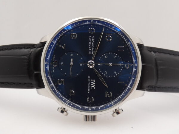 Cronografo IWC Portuguese BLUE DIAL 3716 TOP CONDITION WITH PAPERS Anno 2021 Automatico Acciaio