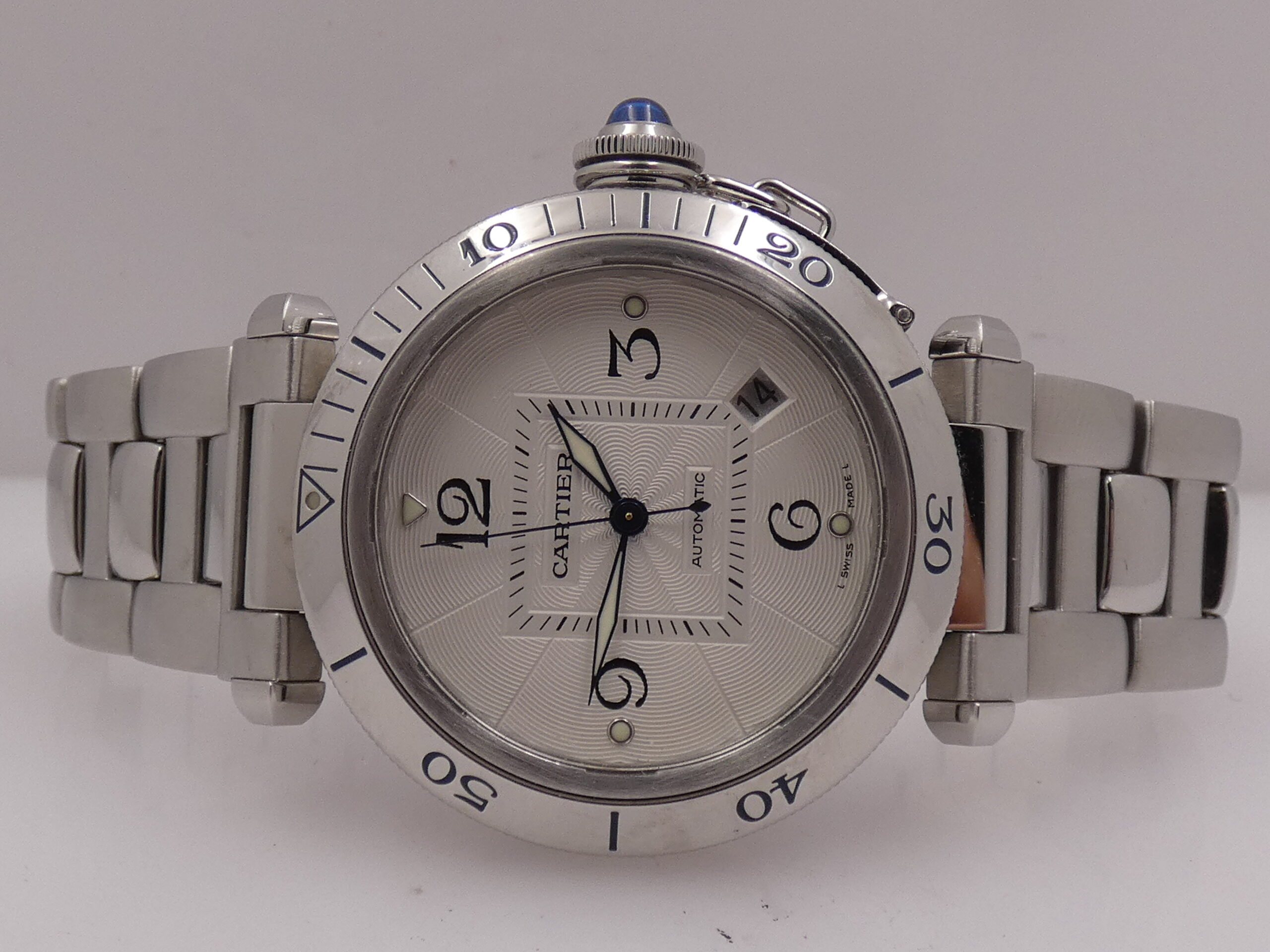 Cartier Pasha de Cartier 2379 38mm Automatic Date Anni 2000's Acciaio Braccialato W31040H3 - immagine 6